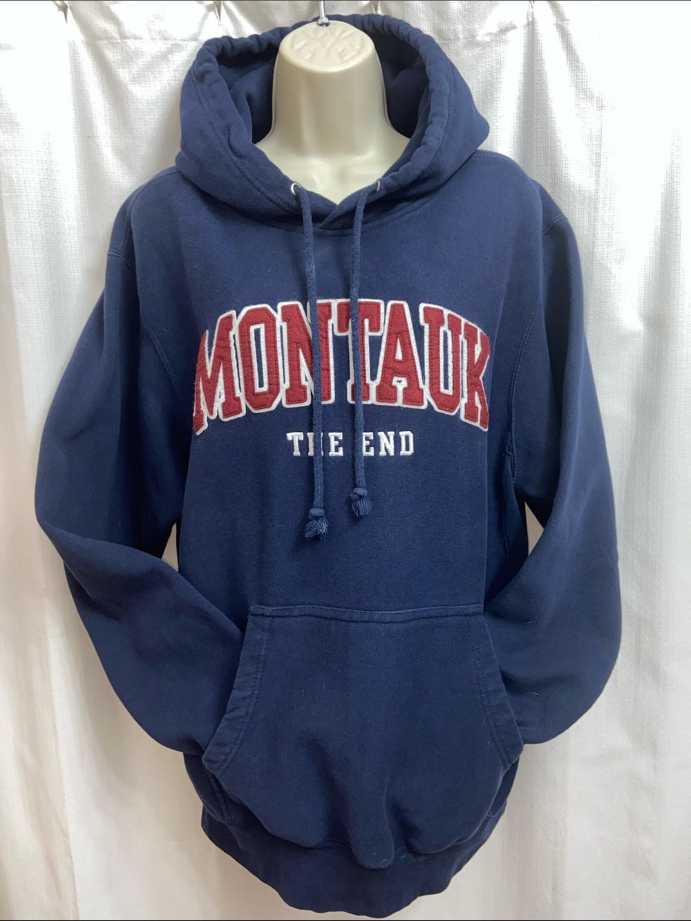 Montauk The End Navy Oversized Pullover Hoodie